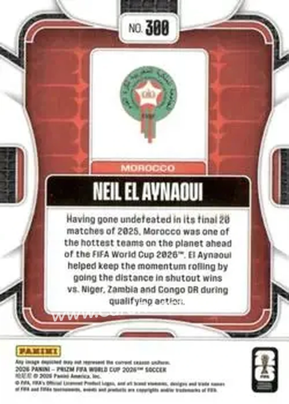 2026 Panini Prizm FIFA World Cup #300 - Neil El Aynaoui - Morocco - Back