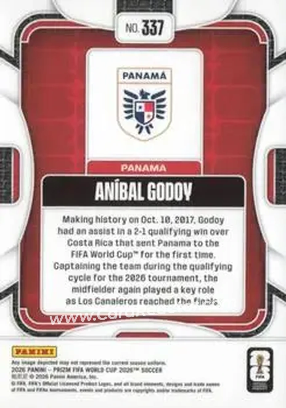 2026 Panini Prizm FIFA World Cup #337 - Anibal Godoy - Panama - Back