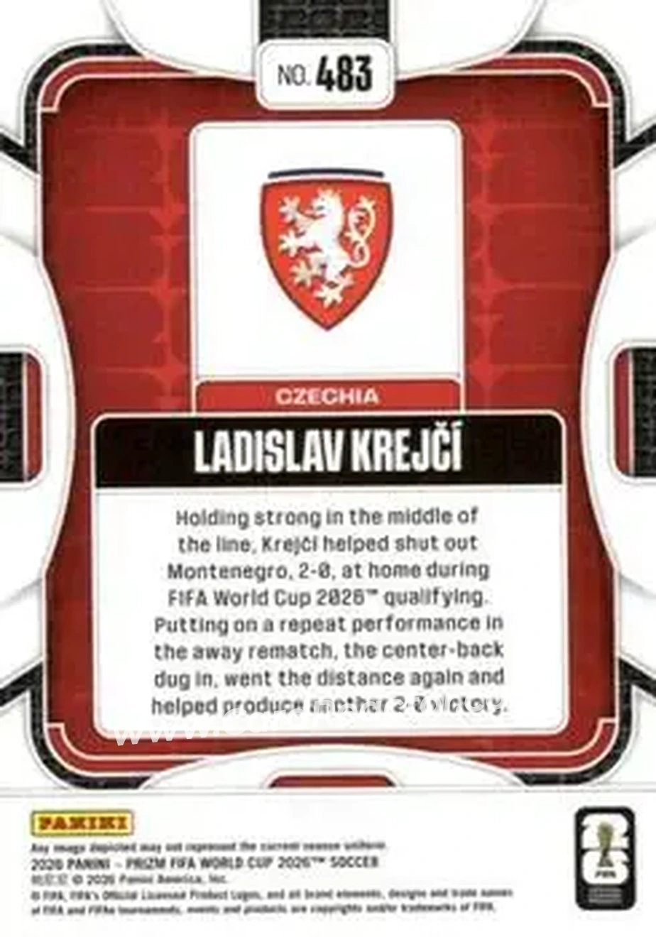2026 Panini Prizm FIFA World Cup #483 - Ladislav Krejci - Czech Republic - Back