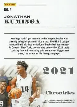 Back of Jonathan Kuminga
