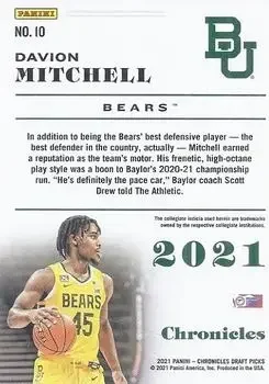 Back of Davion Mitchell