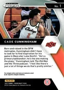 Back of Cade Cunningham