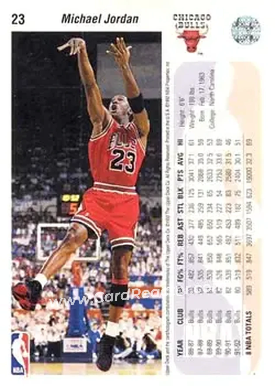 1992-93 Upper Deck #23 - Michael Jordan - Chicago Bulls - Back