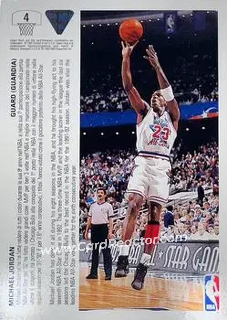 1991-92 Upper Deck Italian #4 - Michael Jordan - Chicago Bulls - Back