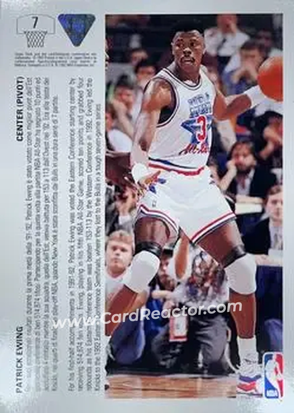 1991-92 Upper Deck Italian #7 - Patrick Ewing - New York Knicks - Back