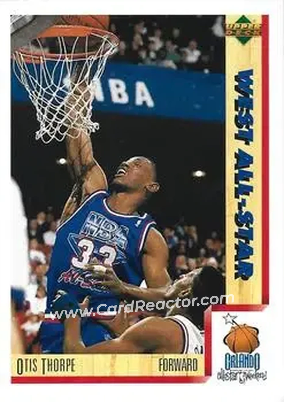 1991-92 Upper Deck Italian #26 - Otis Thorpe - Houston Rockets - Front