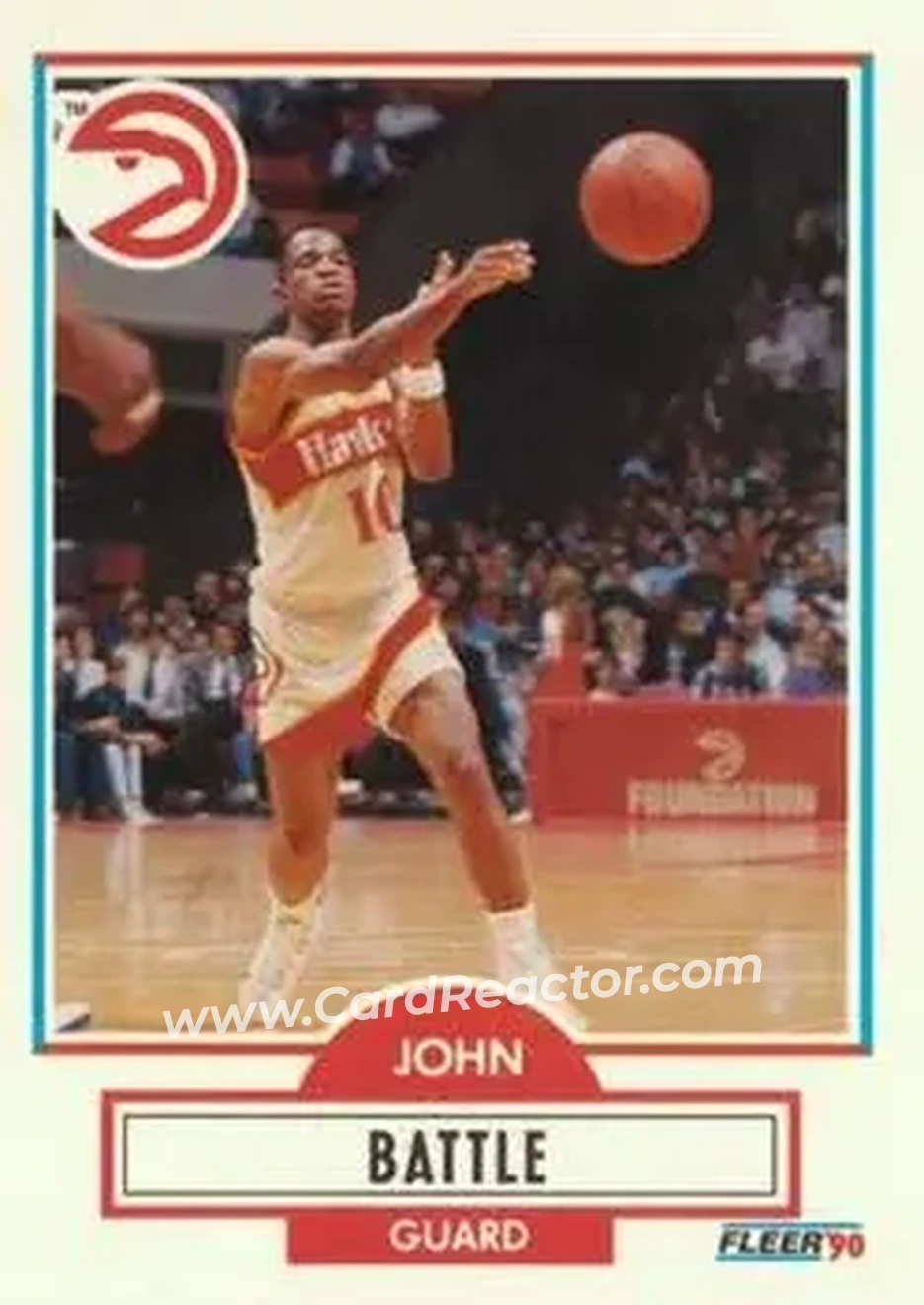 1990-91 Fleer #1 - John Battle - Atlanta Hawks - Front 1990-91 Fleer #1 - John Battle - Atlanta Hawks - Front