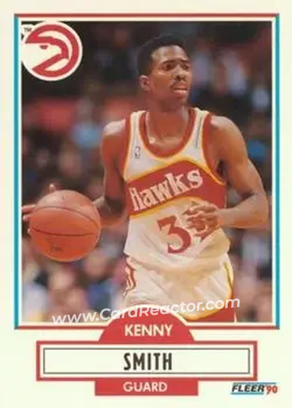 1990-91 Fleer #4 - Kenny Smith - Atlanta Hawks - Front 1990-91 Fleer #4 - Kenny Smith - Atlanta Hawks - Front