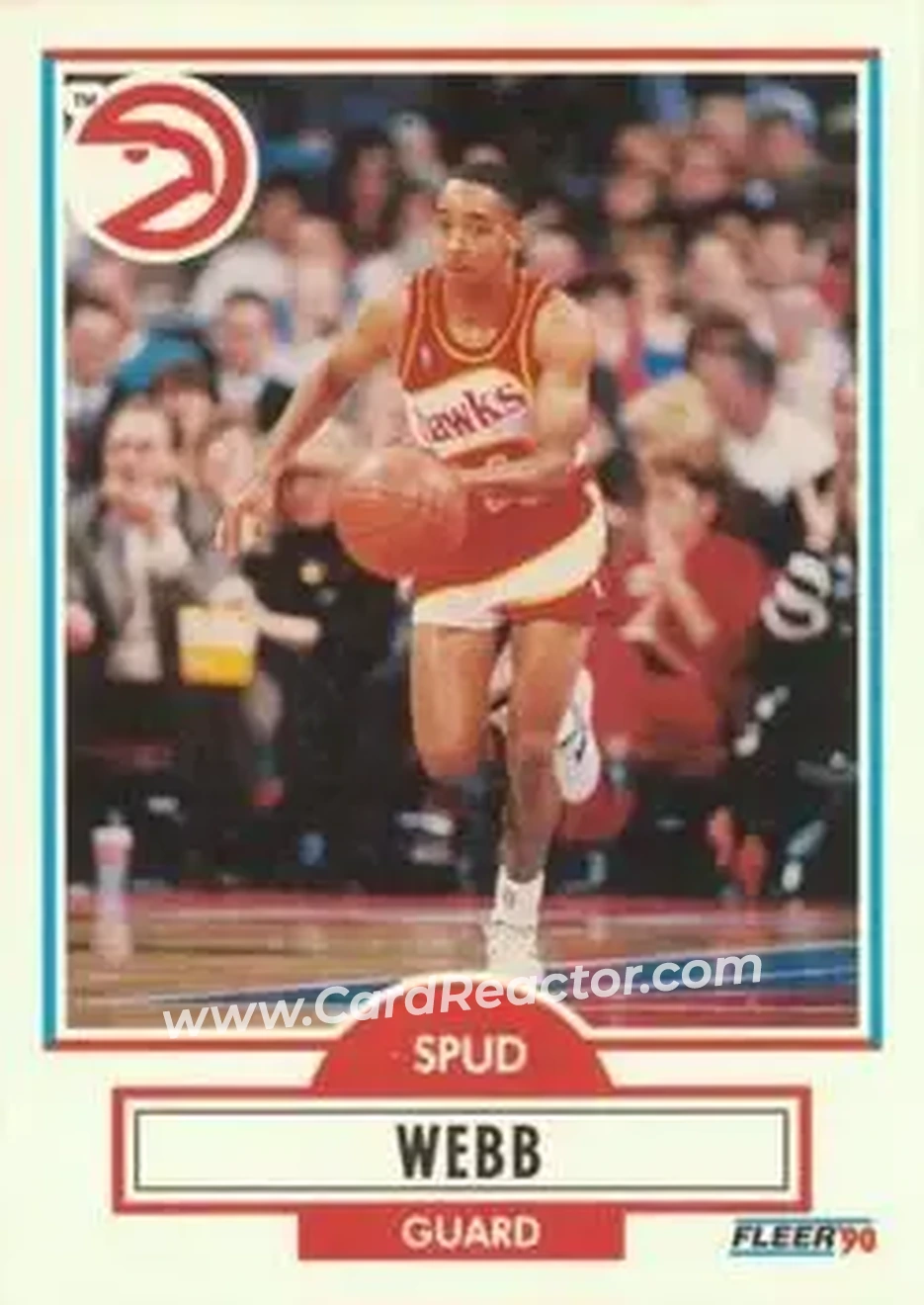 1990-91 Fleer #5 - Spud Webb - Atlanta Hawks - Front 1990-91 Fleer #5 - Spud Webb - Atlanta Hawks - Front