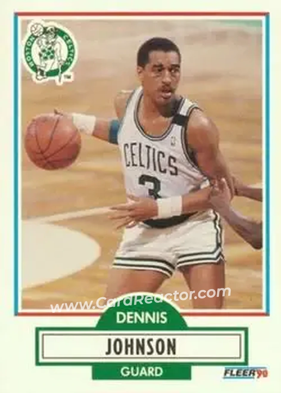 1990-91 Fleer #9 - Dennis Johnson - Boston Celtics - Front 1990-91 Fleer #9 - Dennis Johnson - Boston Celtics - Front