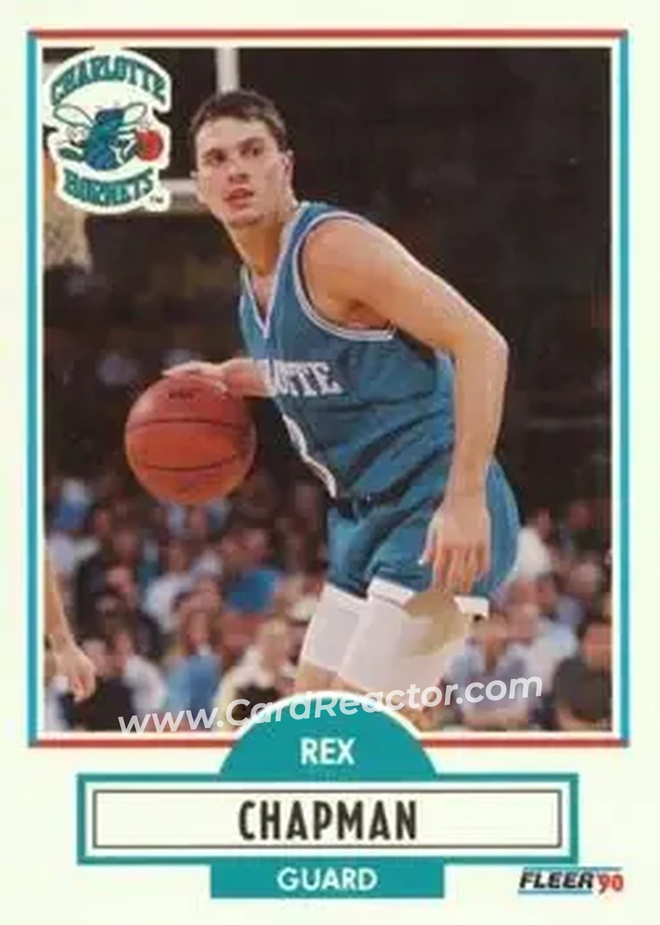 1990-91 Fleer #17 - Rex Chapman - Charlotte Hornets - Front 1990-91 Fleer #17 - Rex Chapman - Charlotte Hornets - Front