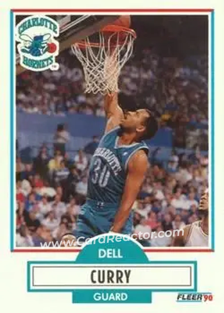 1990-91 Fleer #18 - Dell Curry - Charlotte Hornets - Front 1990-91 Fleer #18 - Dell Curry - Charlotte Hornets - Front