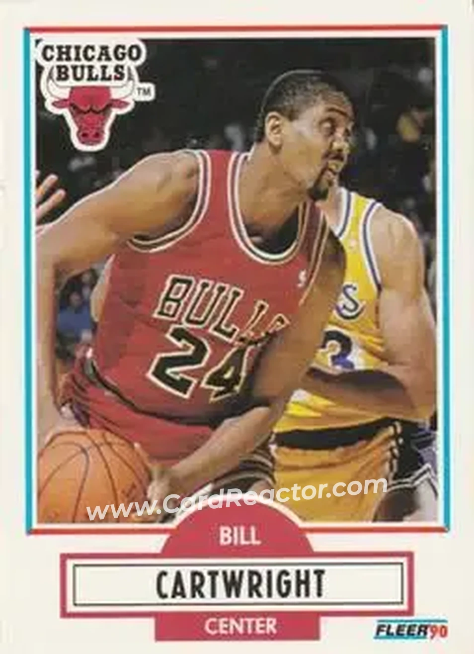 1990-91 Fleer #23 - Bill Cartwright - Chicago Bulls - Front 1990-91 Fleer #23 - Bill Cartwright - Chicago Bulls - Front