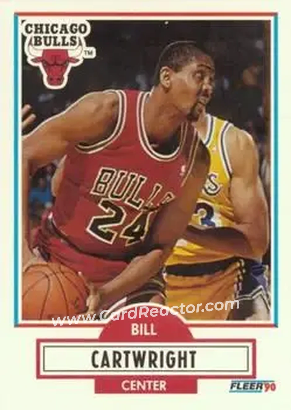 1990-91 Fleer #23 - Bill Cartwright - Chicago Bulls - Front 1990-91 Fleer #23 - Bill Cartwright - Chicago Bulls - Front