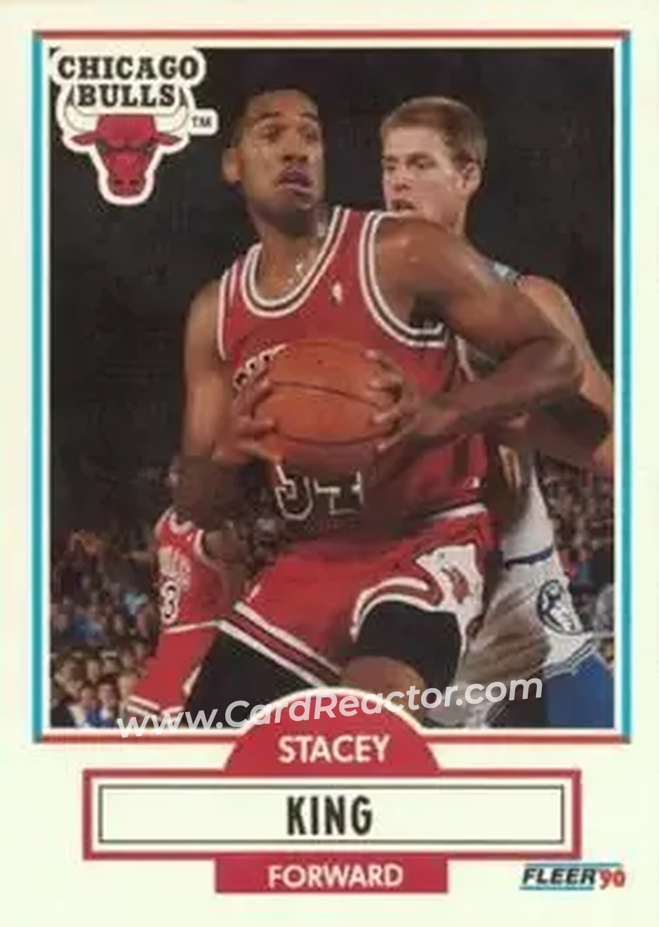 1990-91 Fleer #27 - Stacey King - Chicago Bulls - Front 1990-91 Fleer #27 - Stacey King - Chicago Bulls - Front