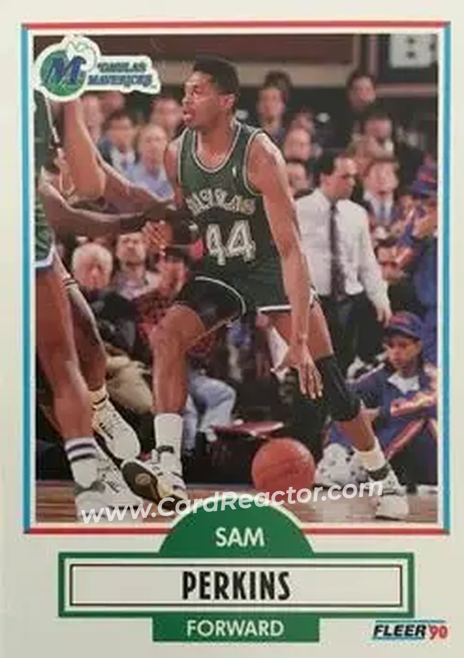 1990-91 Fleer #43 - Sam Perkins - Dallas Mavericks - Front
