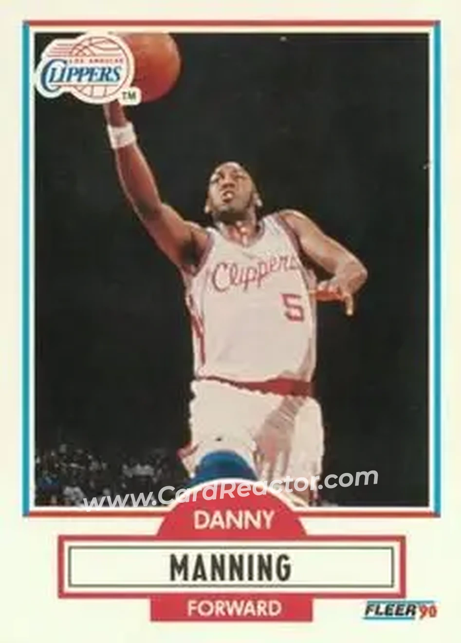 1990-91 Fleer #87 - Danny Manning - Los Angeles Clippers - Front