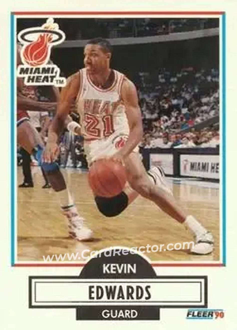 1990-91 Fleer #99 - Kevin Edwards - Miami Heat - Front