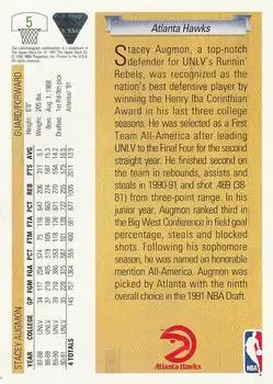 1991-92 Upper Deck #5 - Stacey Augmon - Atlanta Hawks - Back