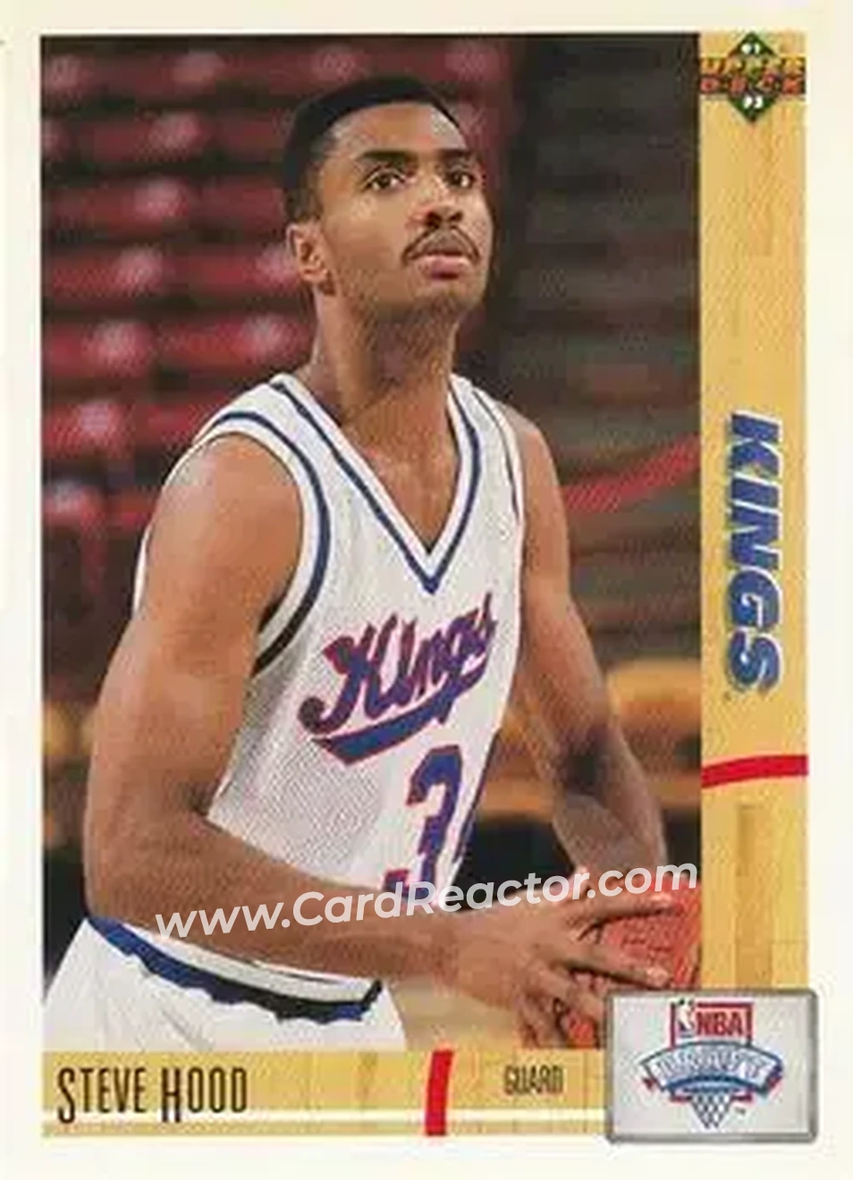 1991-92 Upper Deck #21 - Steve Hood - Sacramento Kings - Front 1991-92 Upper Deck #21 - Steve Hood - Sacramento Kings - Front