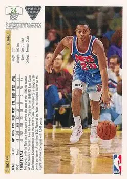 1991-92 Upper Deck #24 - Kurk Lee - New Jersey Nets - Back