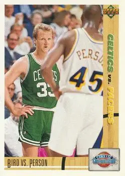 1991-92 Upper Deck #30 - Bird vs. Person CC, VAR - Boston Celtics - Indiana Pacers - Front 1991-92 Upper Deck #30 - Bird vs. Person CC, VAR - Boston Celtics - Indiana Pacers - Front