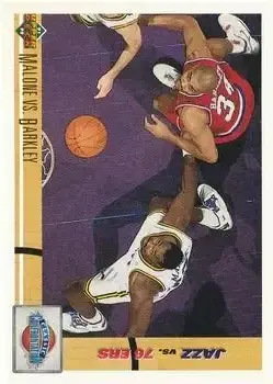 1991-92 Upper Deck #31 - Malone vs. Barkley CC, VAR - Utah Jazz - Philadelphia 76ers - Front