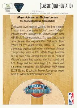 1991-92 Upper Deck #34 - Magic vs. Jordan CC, VAR - Los Angeles Lakers - Chicago Bulls - Back