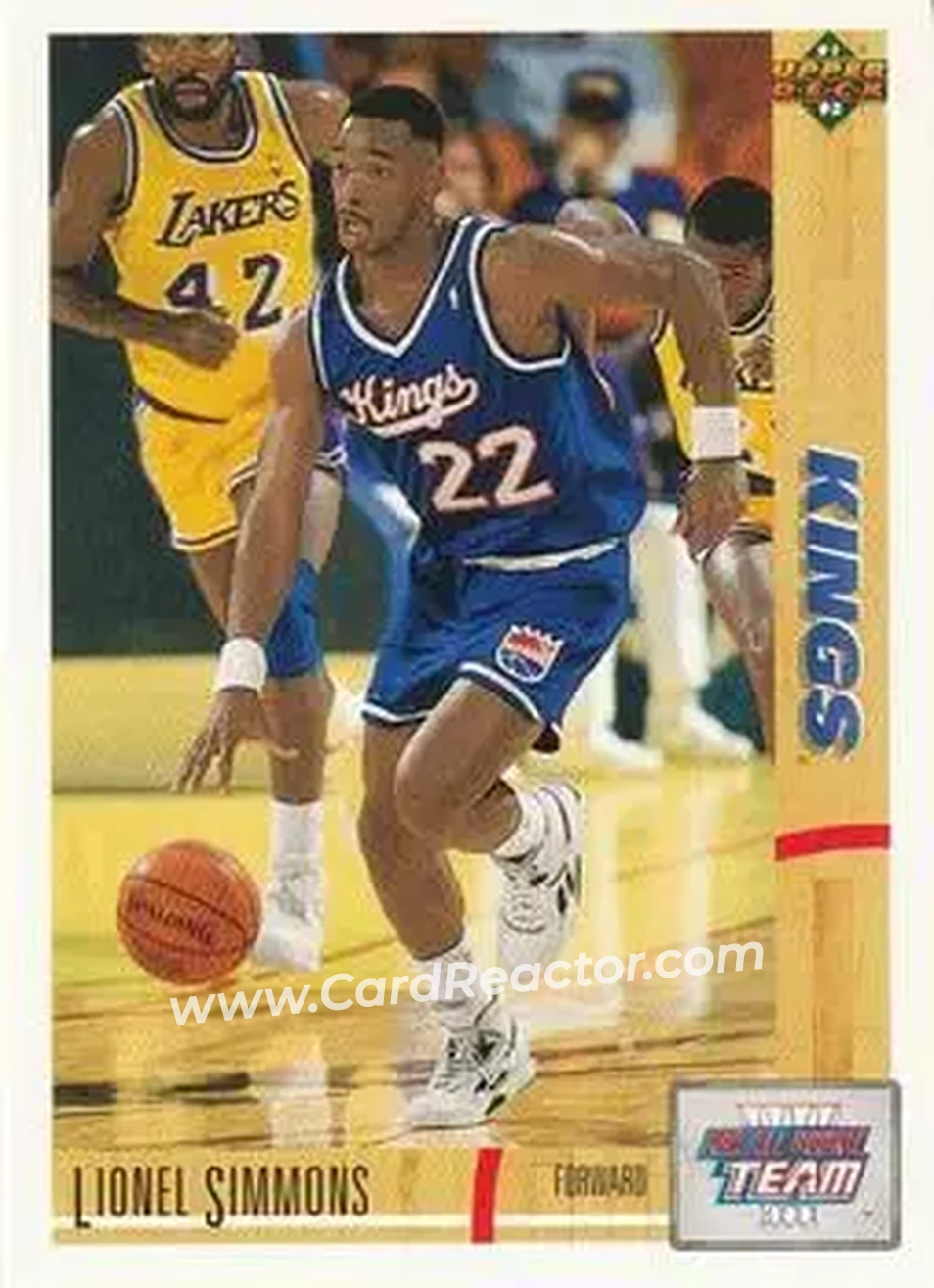 1991-92 Upper Deck #36 - Lionel Simmons - Sacramento Kings - Front