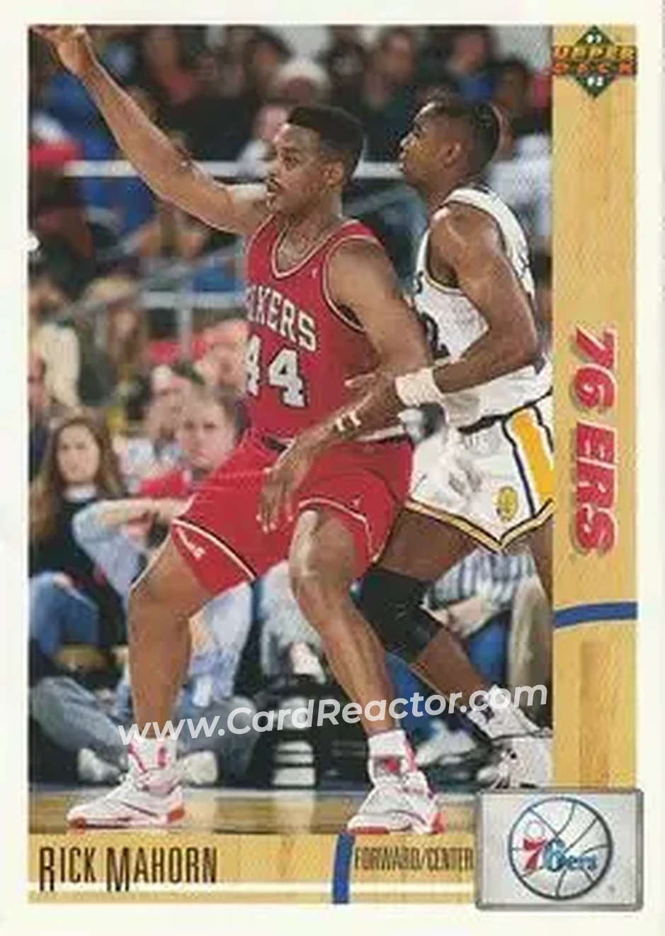 1991-92 Upper Deck #42 - Rick Mahorn - Philadelphia 76ers - Front 1991-92 Upper Deck #42 - Rick Mahorn - Philadelphia 76ers - Front