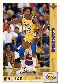 1991-92 Upper Deck #1991 - Larry Johnson & Magic Johnson - Charlotte Hornets, Los Angeles Lakers 1991-92 Upper Deck #1991 - Larry Johnson & Magic Johnson - Charlotte Hornets, Los Angeles Lakers