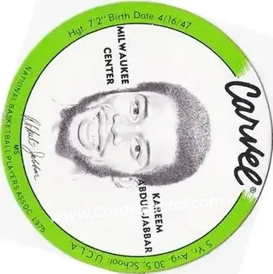 1975 Carvel Discs #NNO - Kareem Abdul-Jabbar - Milwaukee Bucks - Front 1975 Carvel Discs #NNO - Kareem Abdul-Jabbar - Milwaukee Bucks - Front