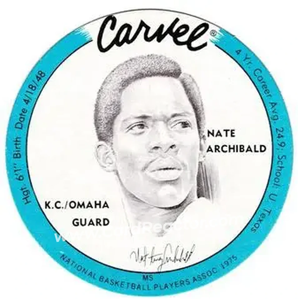 1975 Carvel Discs #NNO - Nate Archibald - Kansas City-Omaha Kings - Front 1975 Carvel Discs #NNO - Nate Archibald - Kansas City-Omaha Kings - Front
