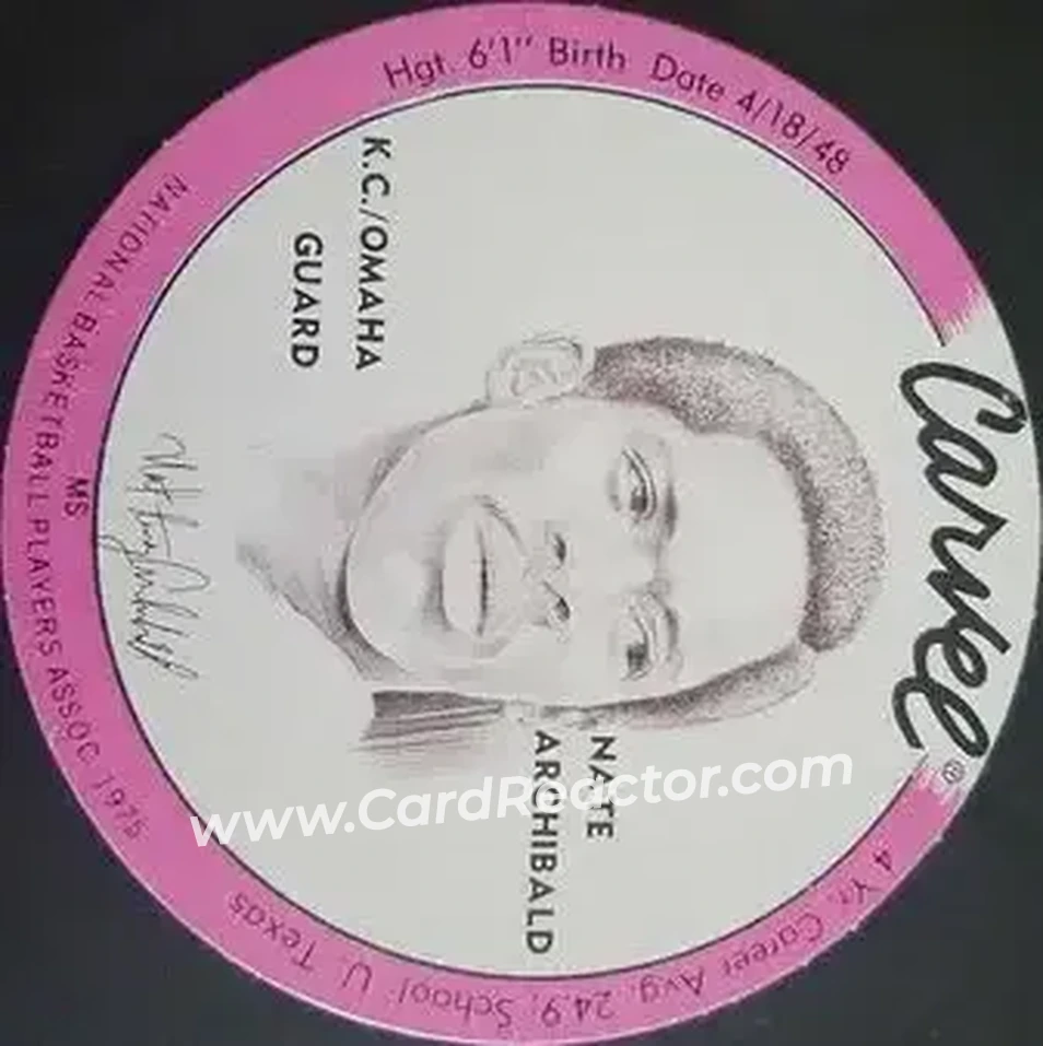 1975 Carvel Discs #NNO - Nate Archibald - Kansas City-Omaha Kings - Front