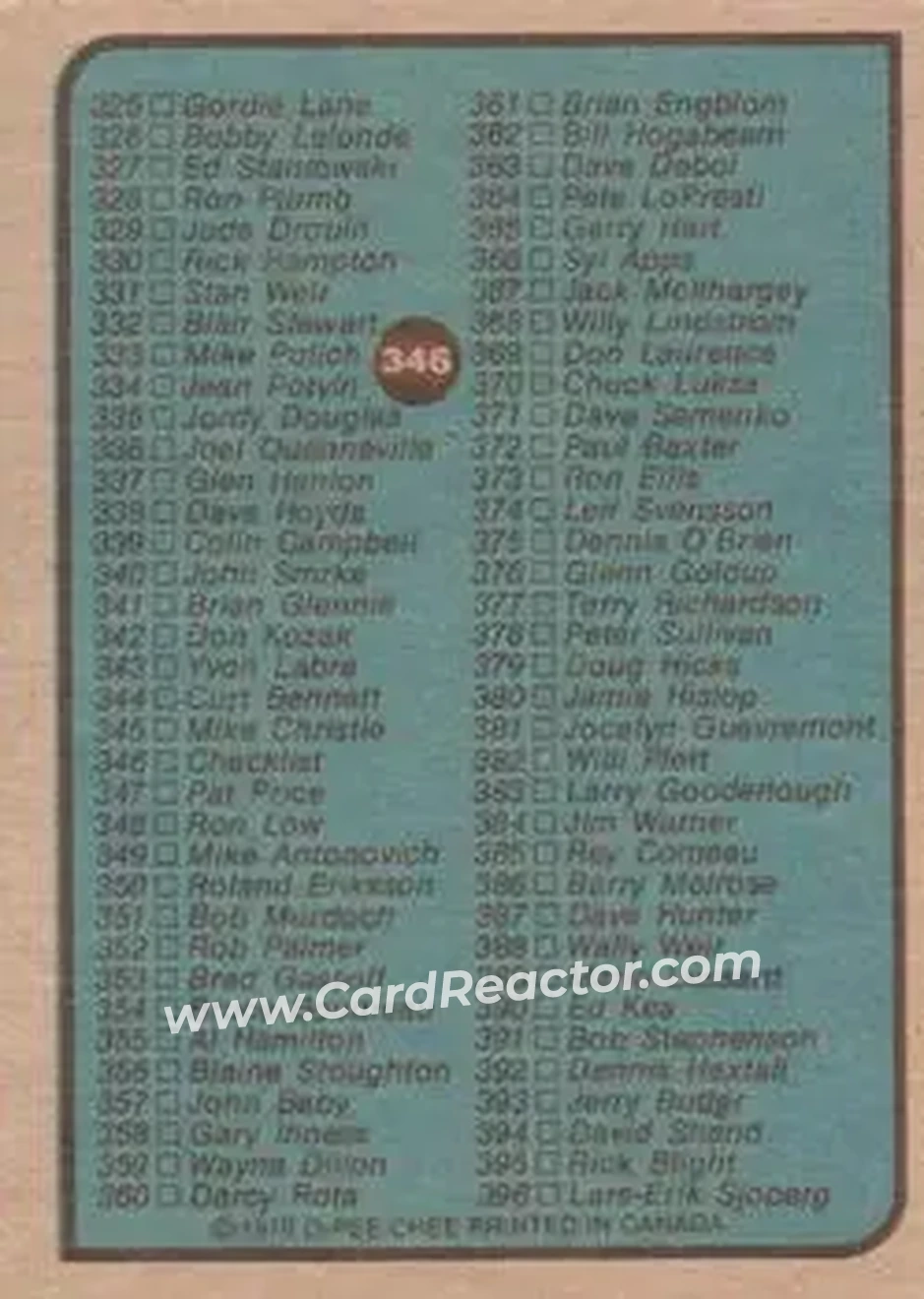 1979-80 O-Pee-Chee #346 - Card #346 - Back