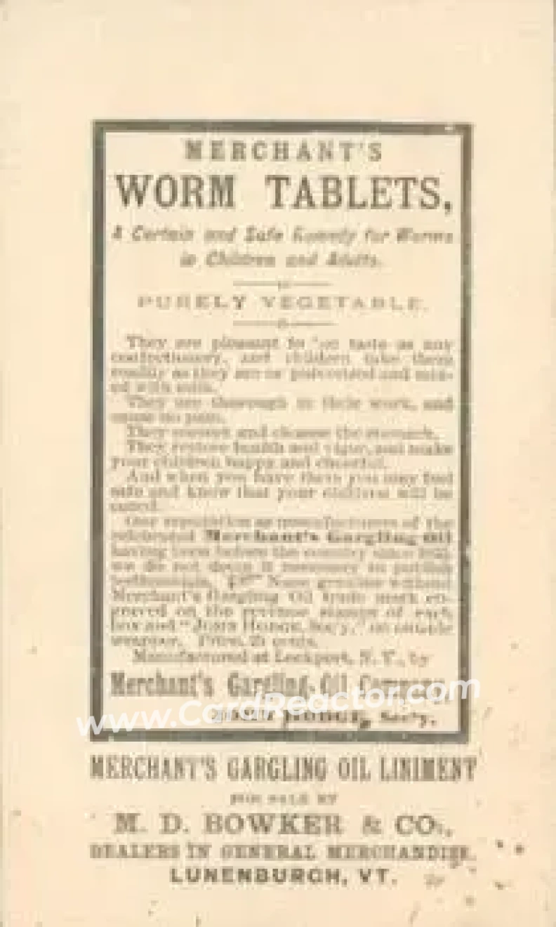 1880 Merchant's Gargling Oil Baseball Comics (H804-7) #NNO - Card #NNO - Back