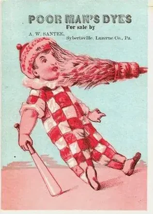 1880 Pink and Blue Series Baseball Comics (H804-34) #NNO bat, falling backward, broom hitting face