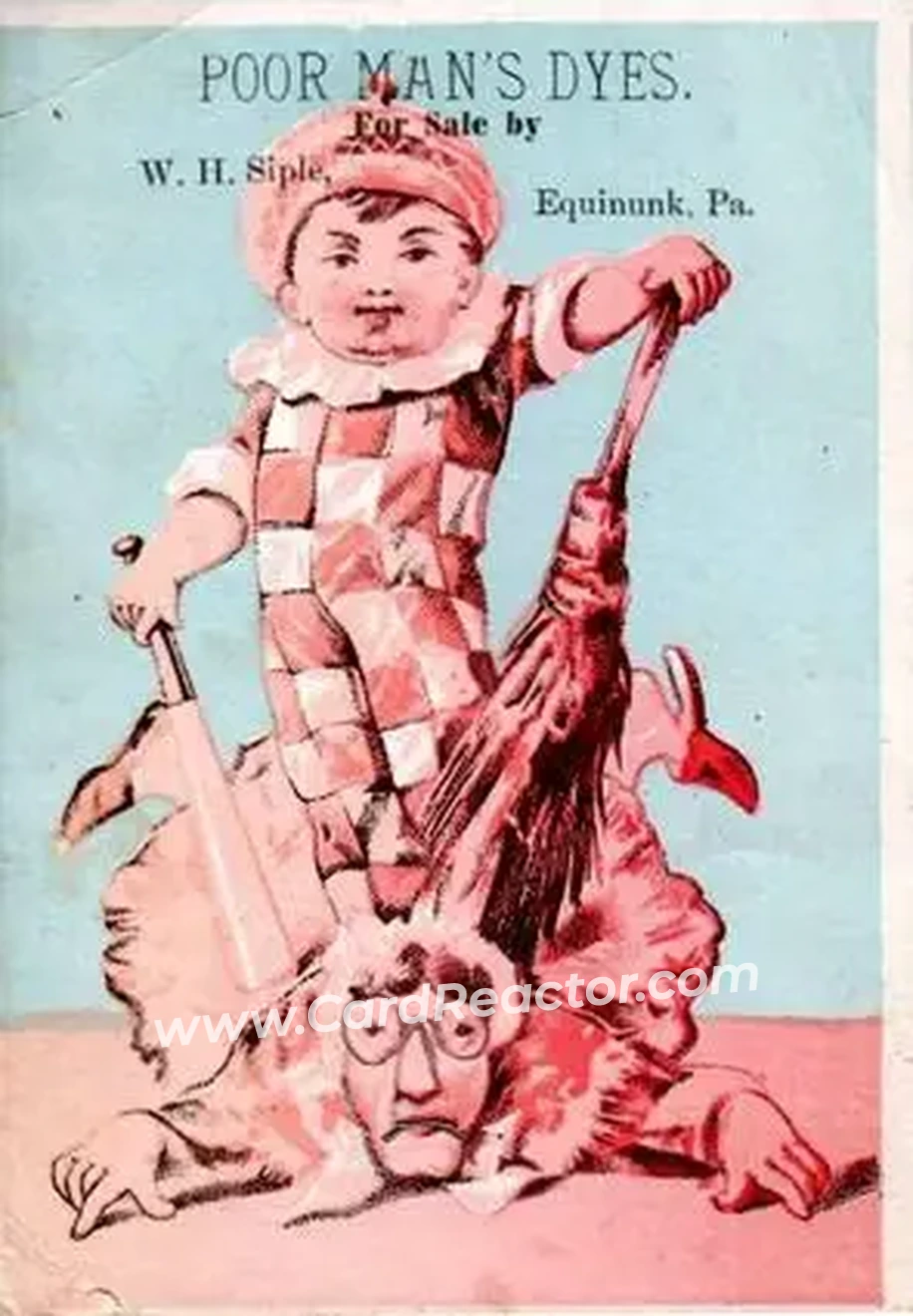 1880 Pink and Blue Series Baseball Comics (H804-34) #NNO - Card NNO - Front 1880 Pink and Blue Series Baseball Comics (H804-34) #NNO - Card NNO - Front