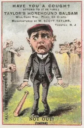 1880 Red Border Baseball Comics (804-15B) #NNO Out! (Umpire)