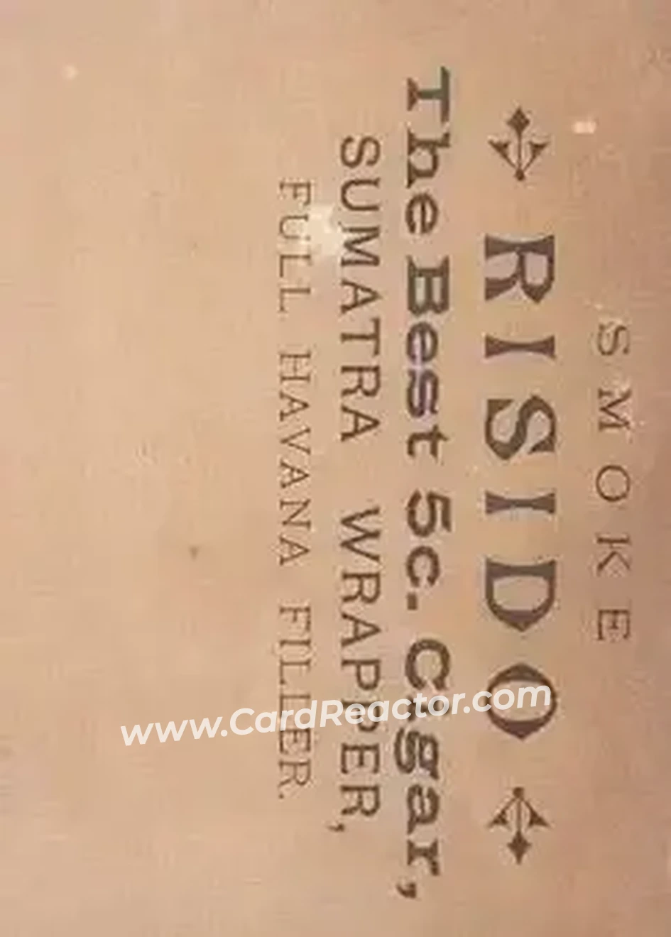1880 Risido Cigars (N694) #NNO - Card #NNO - Back