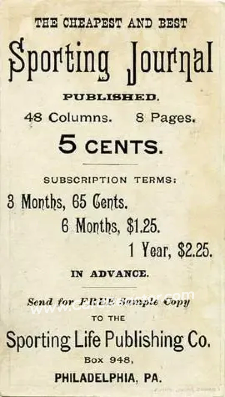 1880 Sporting Life Baseball Comics (H804-8A) #NNO - Card #NNO - Back 1880 Sporting Life Baseball Comics (H804-8A) #NNO - Card #NNO - Back