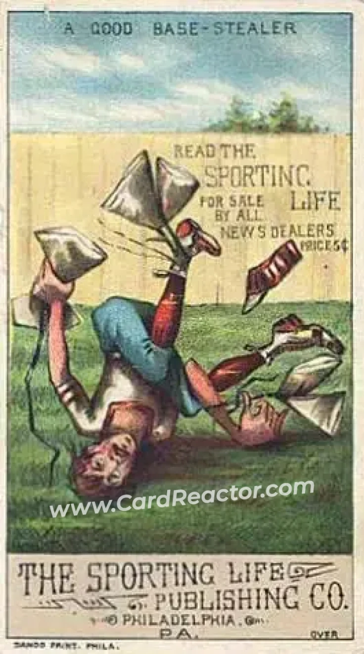 1880 Sporting Life Baseball Comics (H804-8A) #NNO - Card #NNO - Front 1880 Sporting Life Baseball Comics (H804-8A) #NNO - Card #NNO - Front