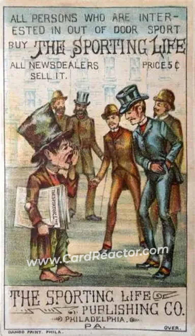 1880 Sporting Life Baseball Comics (H804-8A) #NNO - Card #NNO - Front 1880 Sporting Life Baseball Comics (H804-8A) #NNO - Card #NNO - Front