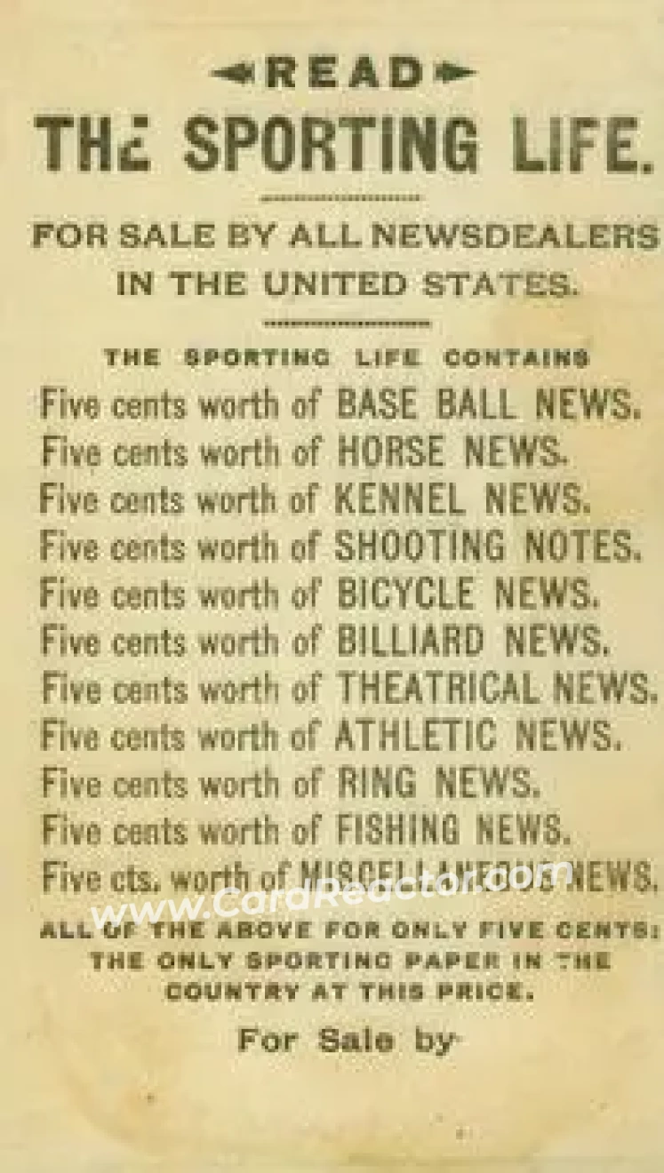 1880 Sporting Life Baseball Comics (H804-8B) #NNO - Season - Back
