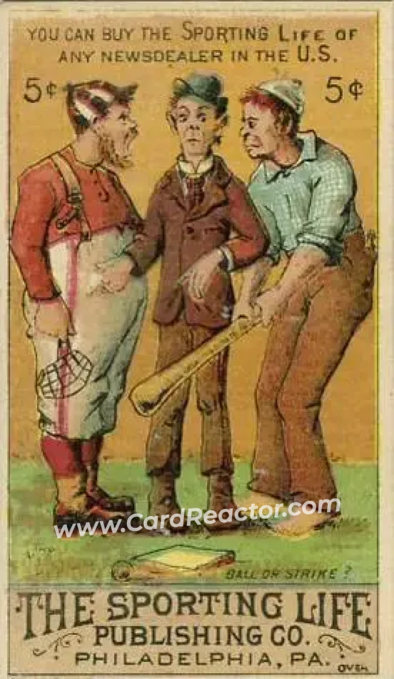 1880 Sporting Life Baseball Comics (H804-8C) #NNO - Card #NNO - Front 1880 Sporting Life Baseball Comics (H804-8C) #NNO - Card #NNO - Front