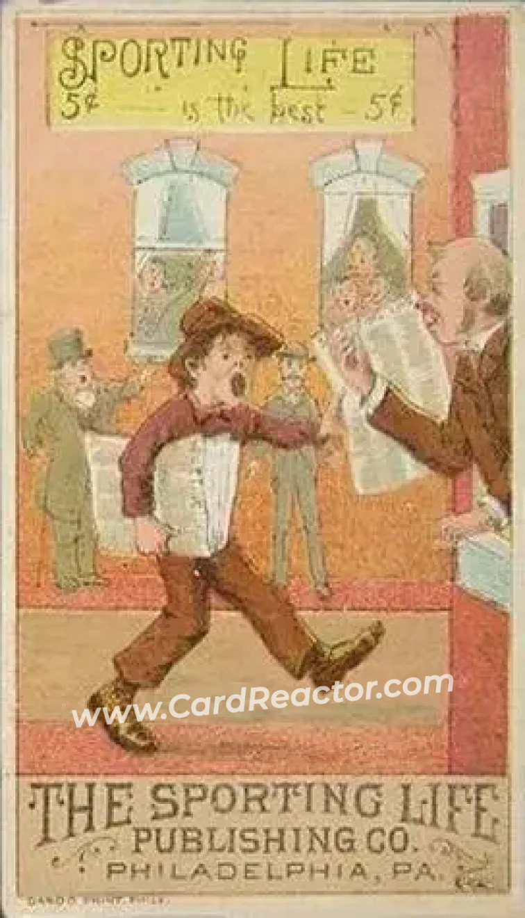 1880 Sporting Life Baseball Comics (H804-8C) #NNO - Card #NNO - Front 1880 Sporting Life Baseball Comics (H804-8C) #NNO - Card #NNO - Front