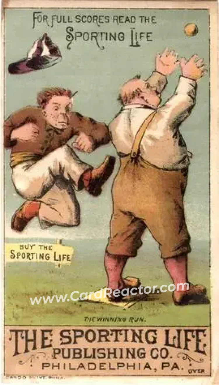 1880 Sporting Life Baseball Comics (H804-8C) #NNO - Card #NNO - Front 1880 Sporting Life Baseball Comics (H804-8C) #NNO - Card #NNO - Front