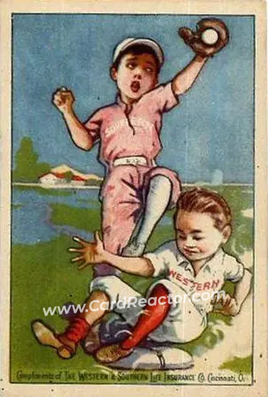 1880 Western and Southern Life Insurance Baseball Comics (H804-20) #NNO - Sliding - Front