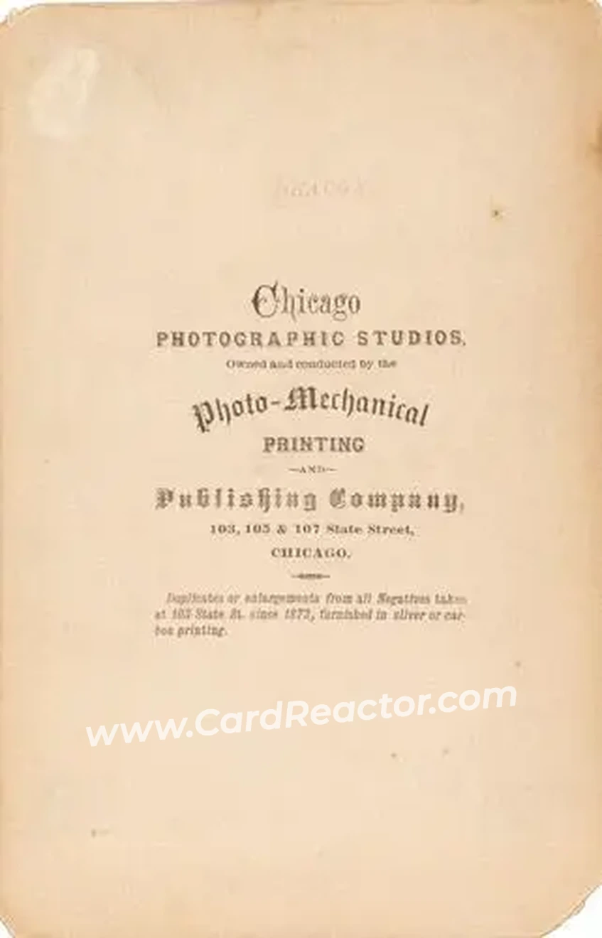 1882 Chicago Photographic Studios Cabinets #NNO - Card #NNO - Detroit Wolverines - Back