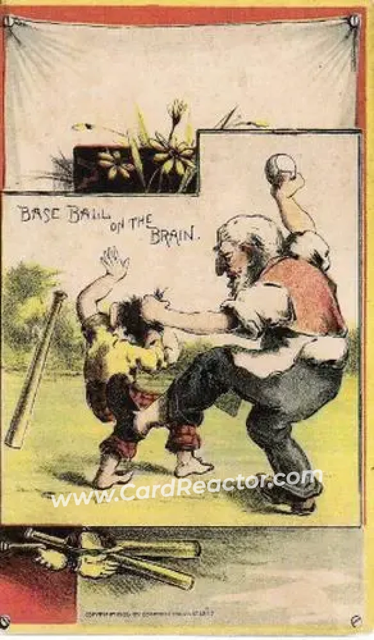 1885 Compton Litho. Co. "Hanging Sheet Series" Baseball Comics (H804-25) #NNO - Card #NNO - Front